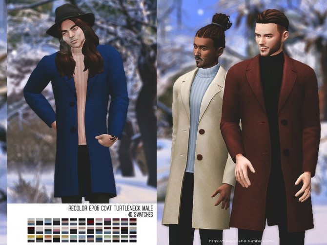 Sims 4 Recolor EP05 Coat Turtleneck male at Helga Tisha