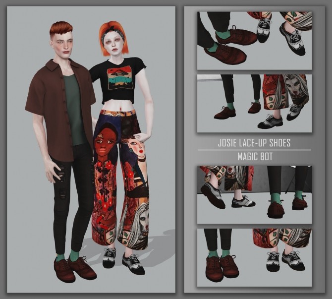 Sims 4 JOSIE LACE UP SHOES at Magic bot