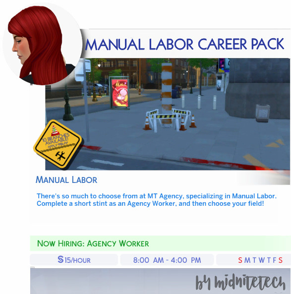 Sims 4 MANUAL LABOR CAREER PACK at MIDNITETECH’S SIMBLR