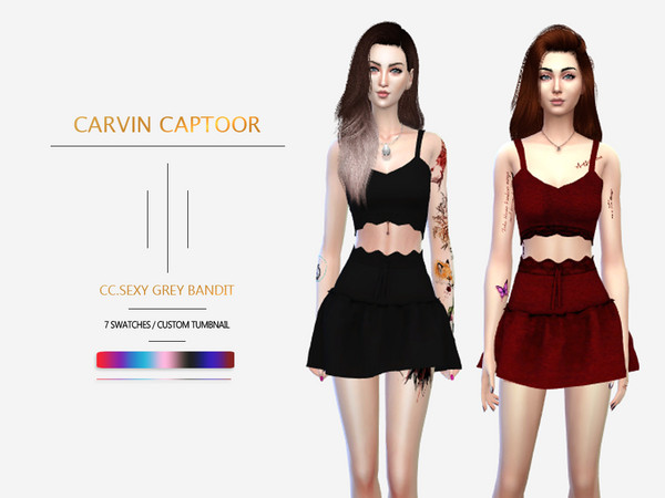 Sims 4 Grey bandit outfit by carvin captoor at TSR