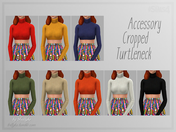 Sims 4 Accessory Cropped Turtleneck by Trillyke at TSR