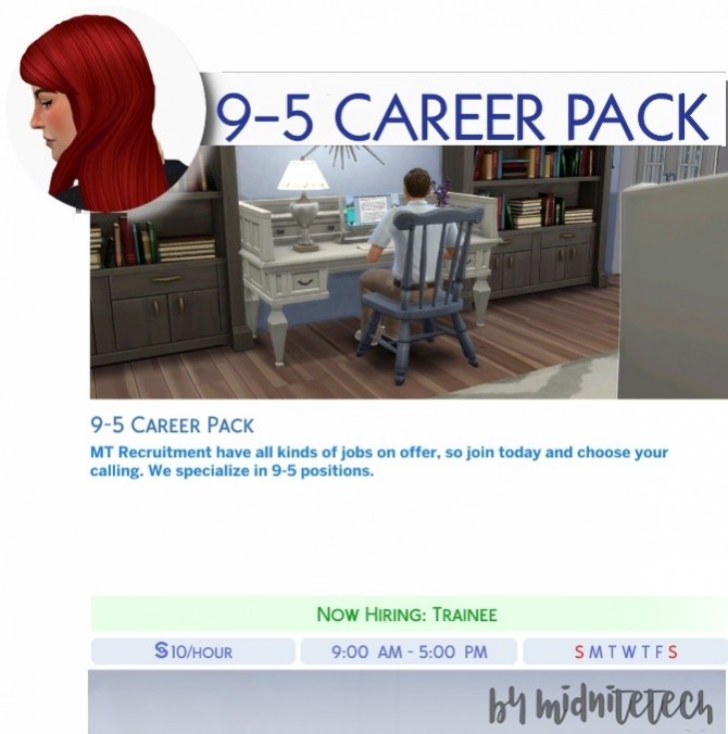 Sims 4 9 5 CAREER PACK at MIDNITETECH’S SIMBLR