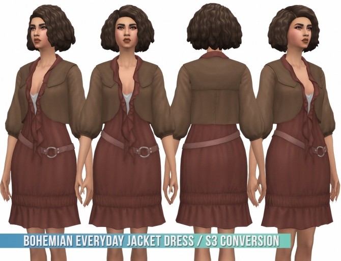 Sims 4 Bohemian Everyday Jacket Dress S3 Conversion at Busted Pixels