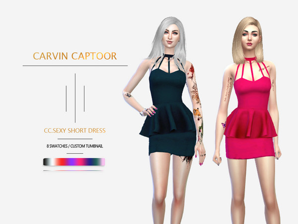 Sims 4 Short Dress by carvin captoor at TSR