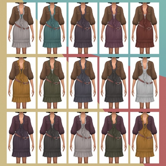 Sims 4 Bohemian Everyday Jacket Dress S3 Conversion at Busted Pixels