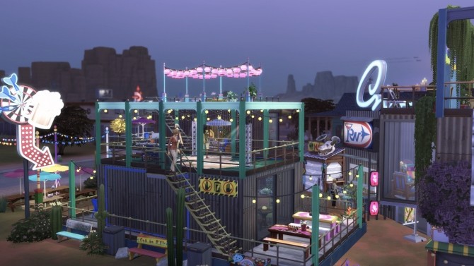 Sims 4 StrangerVille Shipping Container Food Market at GravySims