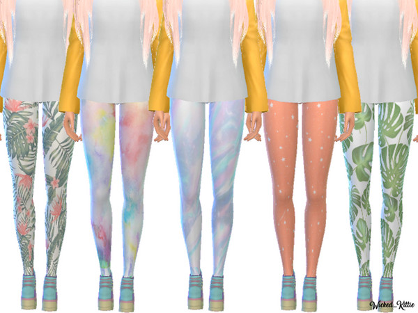 Sims 4 Pastel Themed Leggings by Wicked Kittie at TSR
