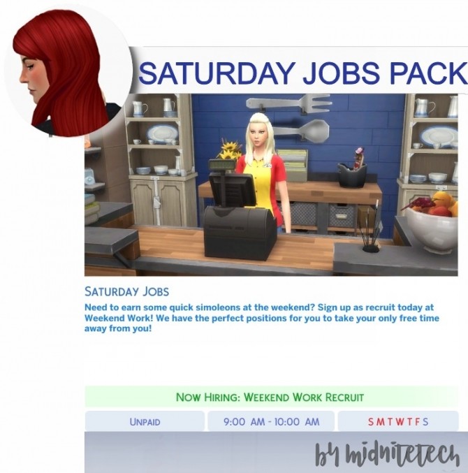 Sims 4 SATURDAY JOBS PACK (TEENS) at MIDNITETECH’S SIMBLR