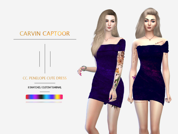 Sims 4 Penelope cute dress by carvin captoor at TSR
