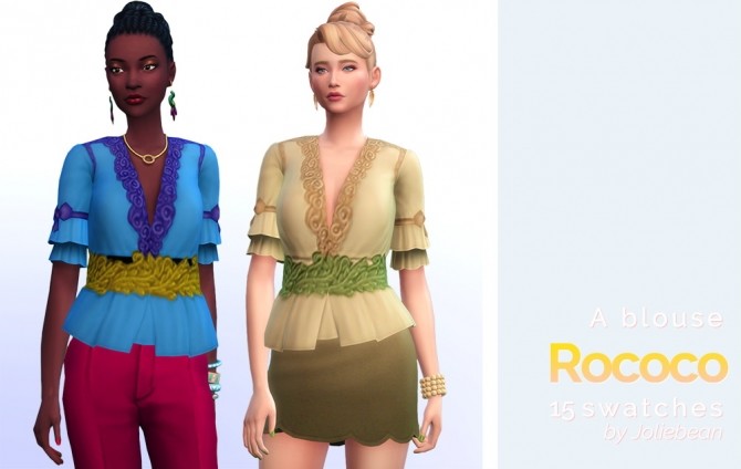 Sims 4 Rococo blouse at Joliebean