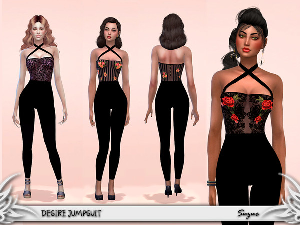Sims 4 Desire Jumpsuit by Suzue at TSR