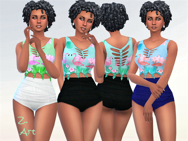 Sims 4 Hip top with funny print 05 by Zuckerschnute20 at TSR