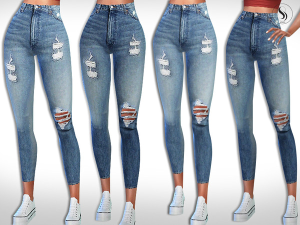 Sims 4 Super High Waist Jeans by Saliwa at TSR