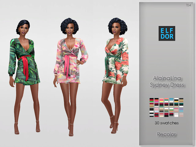 Sims 4 Dress Tropico at Elfdor Sims