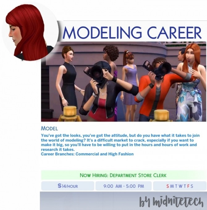 Sims 4 MODELING CAREER at MIDNITETECH’S SIMBLR