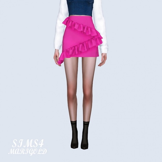 Sims 4 Frill Mini Skirt V2 at Marigold