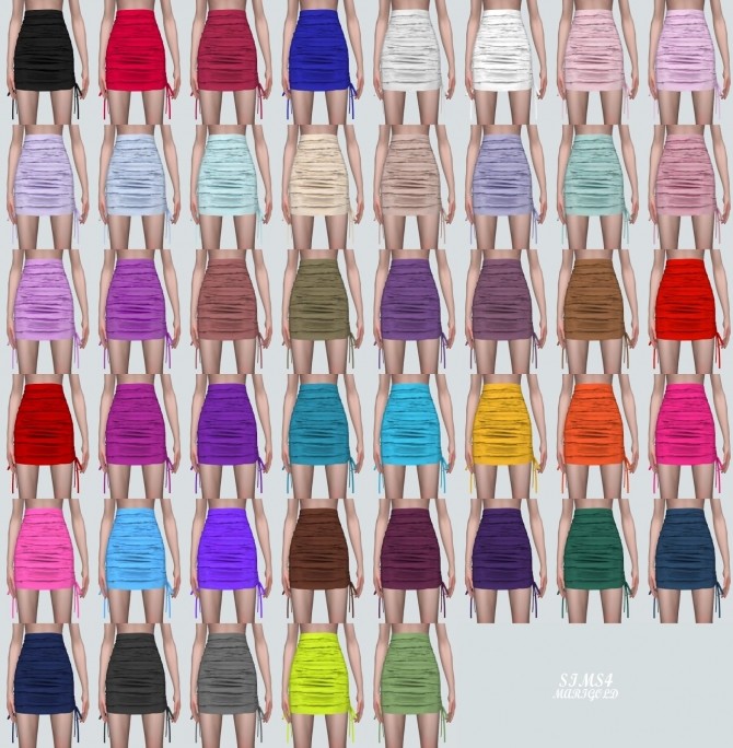 Sims 4 Shirring Mini Skirt at Marigold
