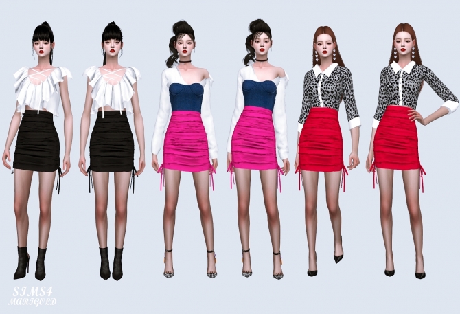 Shirring Mini Skirt at Marigold » Sims 4 Updates