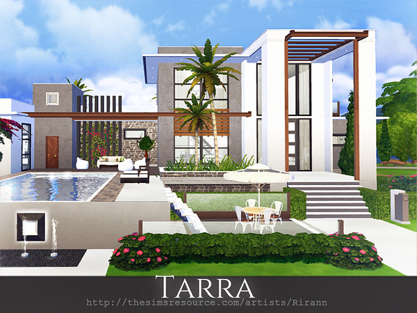 Sims 4 Tarra contemporary house by Rirann at TSR
