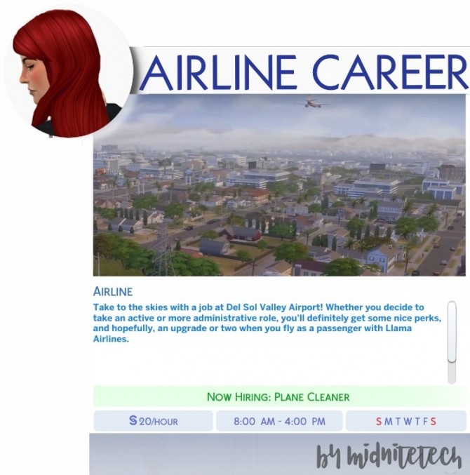 Sims 4 AIRLINE CAREER at MIDNITETECH’S SIMBLR