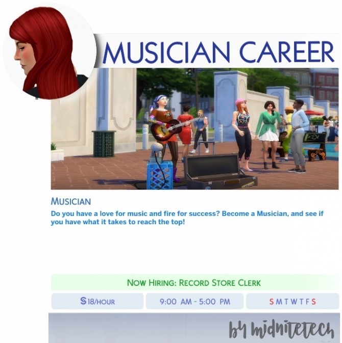 Sims 4 MUSICIAN CAREER at MIDNITETECH’S SIMBLR