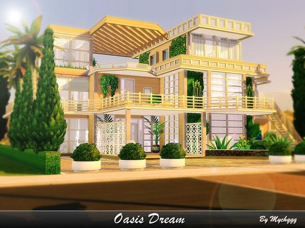 Sims 4 Oasis Dream house by MychQQQ at TSR