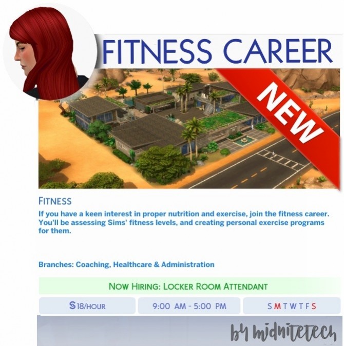 Sims 4 FITNESS CAREER at MIDNITETECH’S SIMBLR