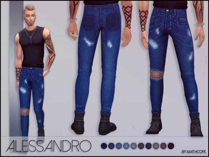 Sims 4 Alessandro jeans by Mathcope at Sims 4 Studio