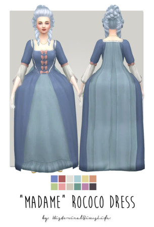 Madame Rococo Dress at Historical Sims Life