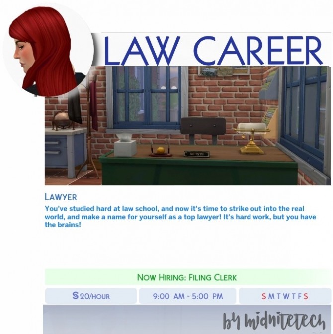 Sims 4 LAWYER CAREER at MIDNITETECH’S SIMBLR