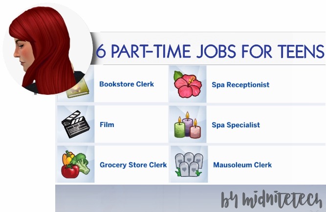 Sims 4 6 PART TIME JOBS FOR TEENS at MIDNITETECH’S SIMBLR