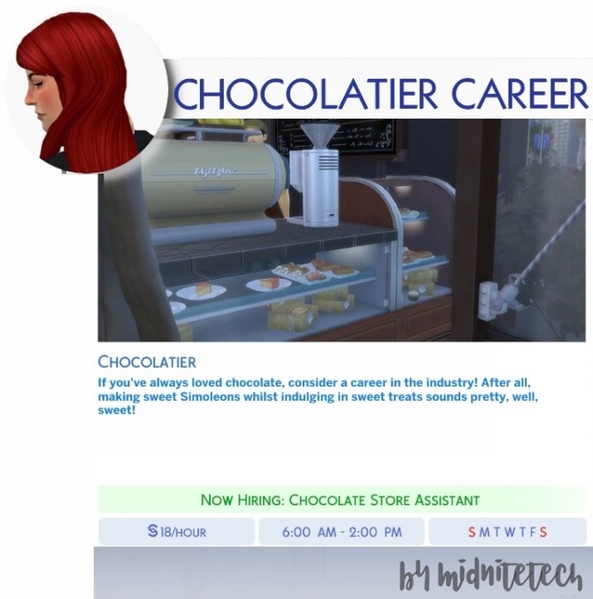 Sims 4 CHOCOLATIER CAREER at MIDNITETECH’S SIMBLR