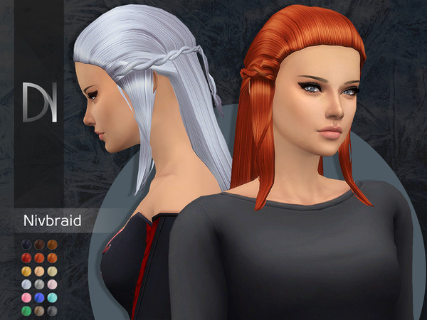 Sims 4 Nivbraid HQ Hair by DarkNighTt at TSR