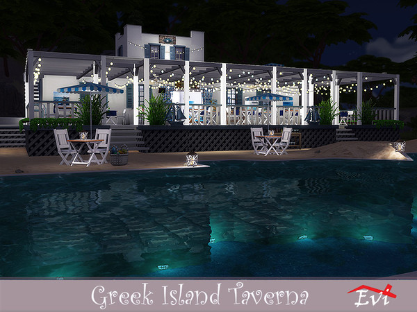 Sims 4 Greek Island Taverna by evi at TSR