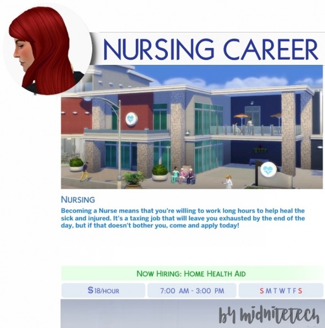 Sims 4 NURSING CAREER at MIDNITETECH’S SIMBLR