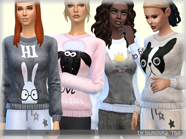 Sims 4 Velor Sweater by bukovka at TSR