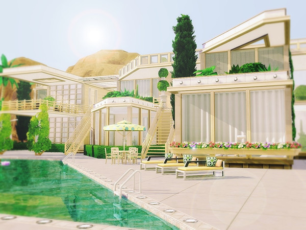 Sims 4 Luxury Modern Oasis by MychQQQ at TSR