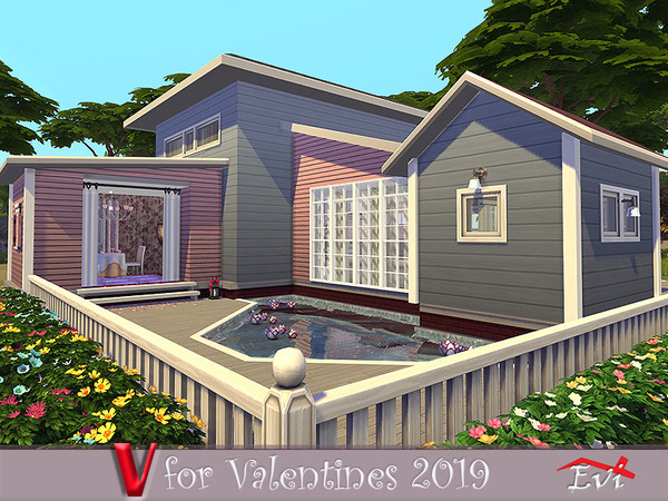 Sims 4 V for Valentines 2019 house by evi at TSR