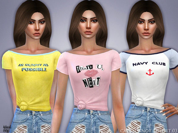 Sims 4 Casual Knot T Shirt 03 by Black Lily at TSR