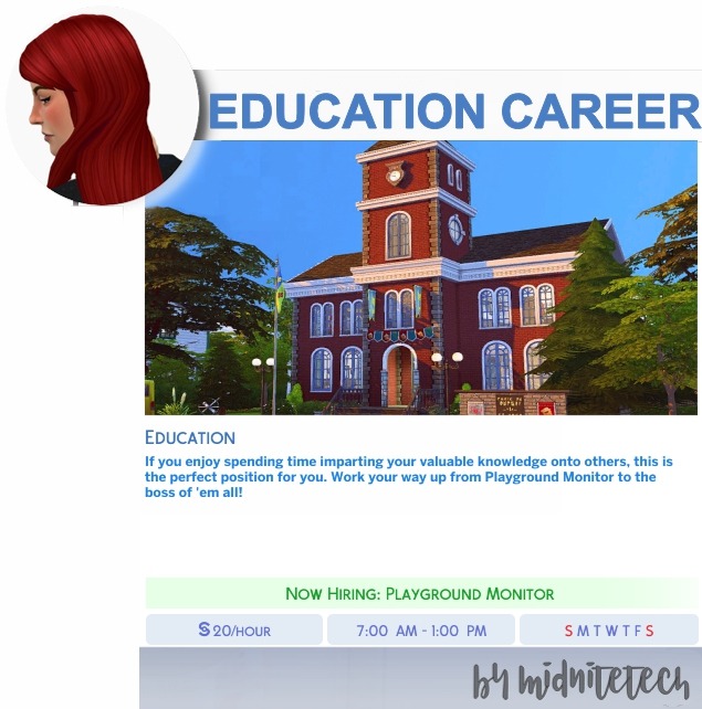 Sims 4 EDUCATION CAREER at MIDNITETECH’S SIMBLR