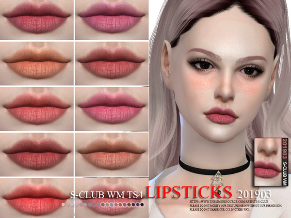 Sims 4 Lipstick 201903 by S Club WM at TSR