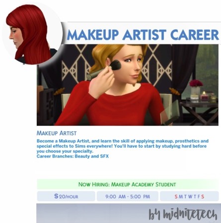MAKEUP ARTIST CAREER at MIDNITETECH’S SIMBLR » Sims 4 Updates