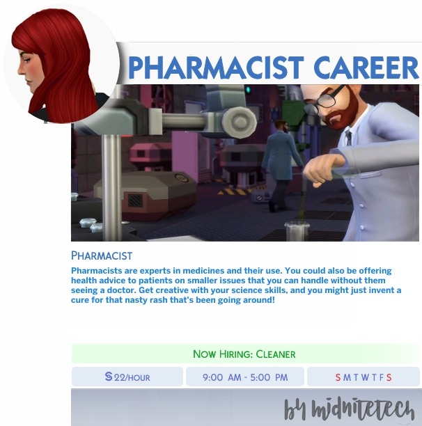 Sims 4 PHARMACIST CAREER at MIDNITETECH’S SIMBLR