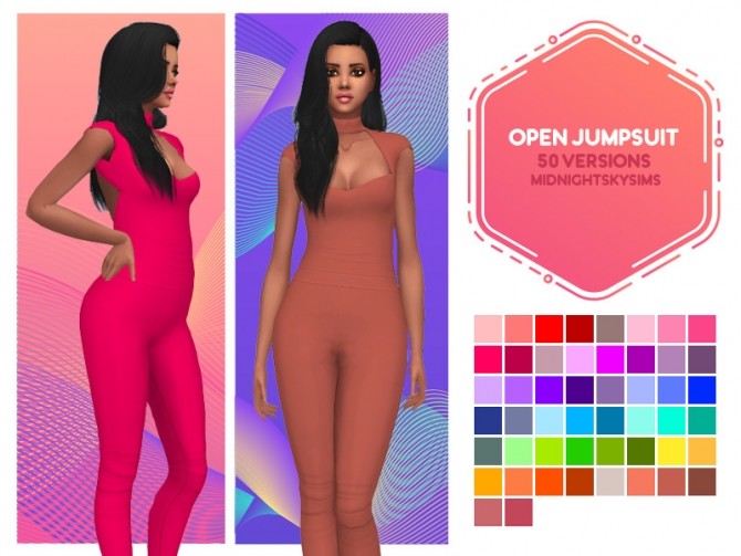 Sims 4 Open jumpsuit recolor at Midnightskysims