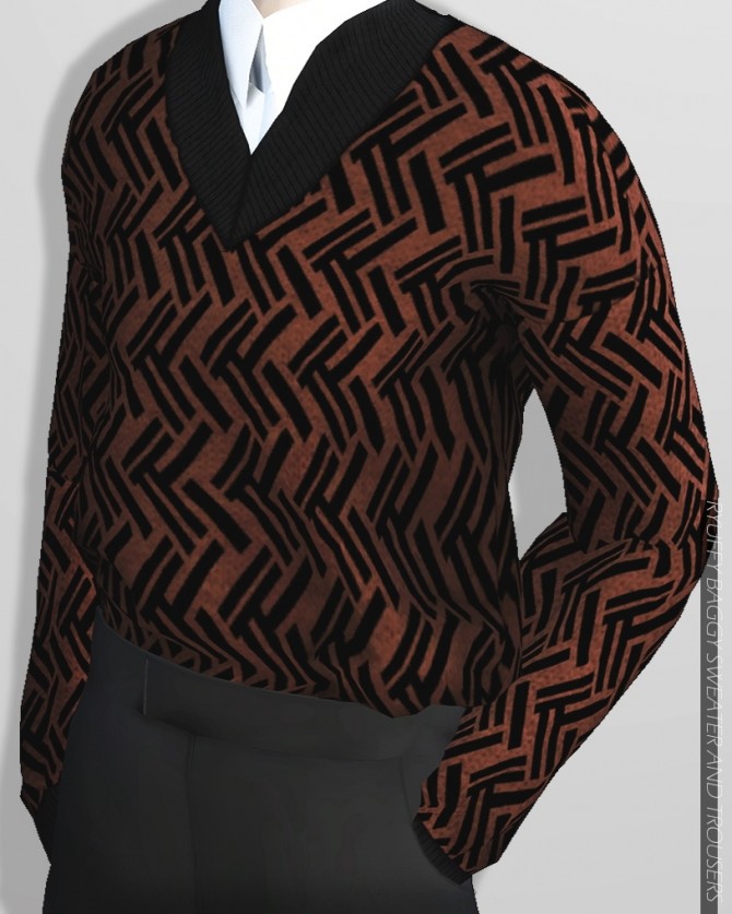 Sims 4 Baggy Sweater and Trousers at RYUFFY