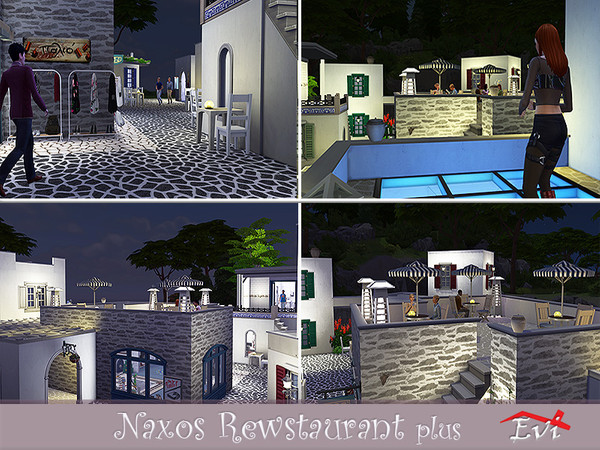 Sims 4 Naxos Greek restaurant by evi at TSR