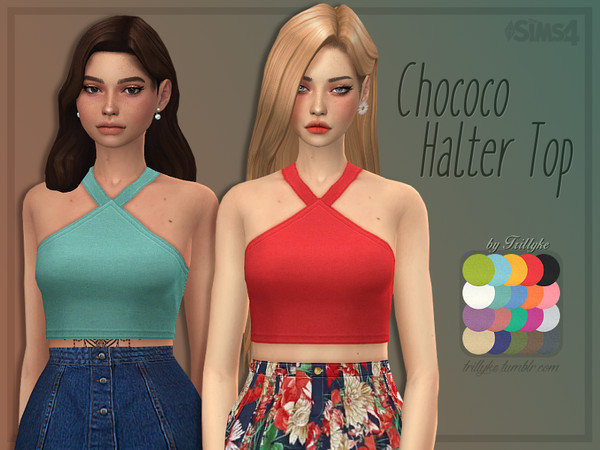 Sims 4 Chococo Halter Top by Trillyke at TSR