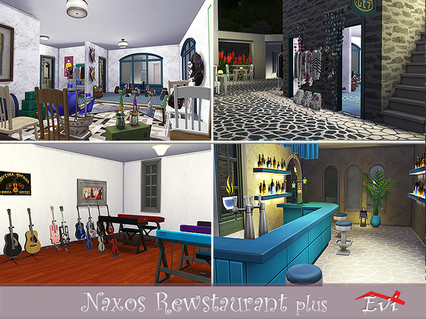 Sims 4 Naxos Greek restaurant by evi at TSR