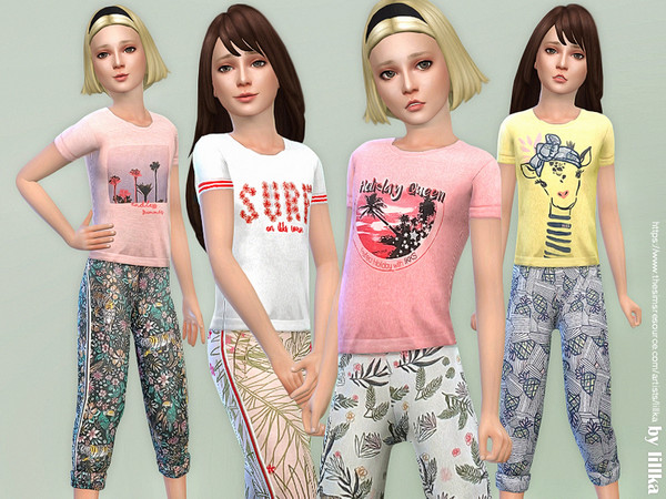 Sims 4 Leisure Day Outfit Girls P01 by lillka at TSR