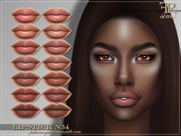 Sims 4 FRS Lipstick N34 by FashionRoyaltySims at TSR